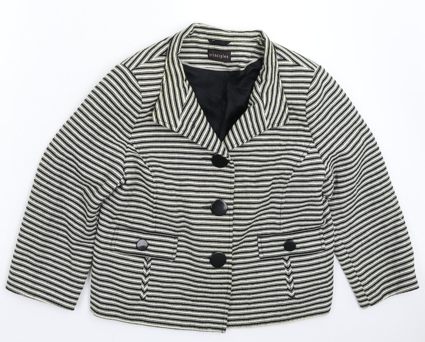 Principles Womens Multicoloured Striped  Jacket Blazer Size 14