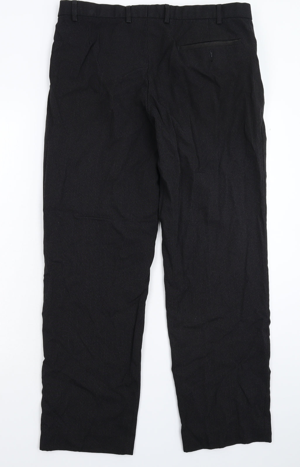 Marks and Spencer Mens Black Check  Dress Pants Trousers Size 36 L31 in