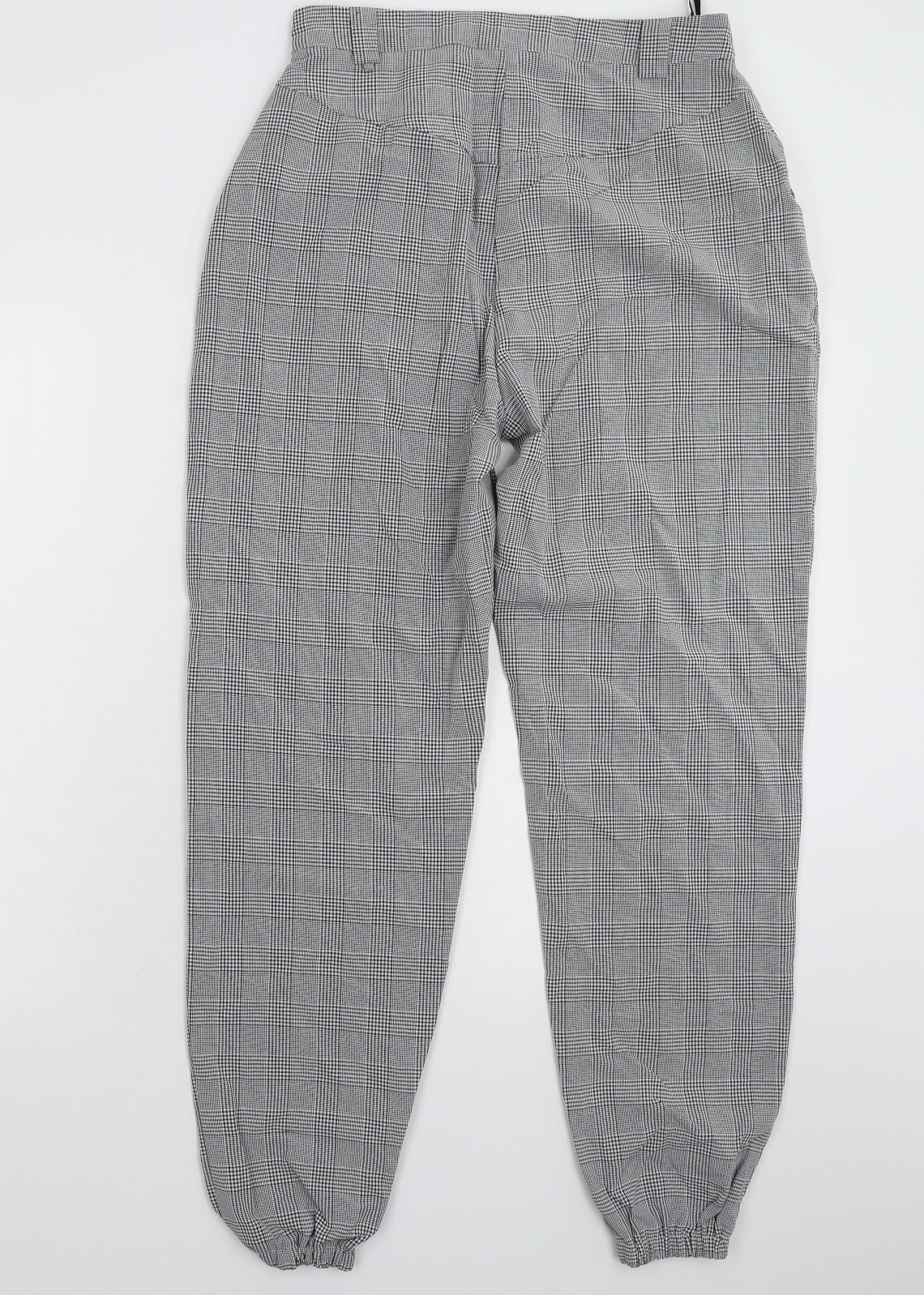 Missguided Womens Grey Check  Jogger Trousers Size 12 L29 in