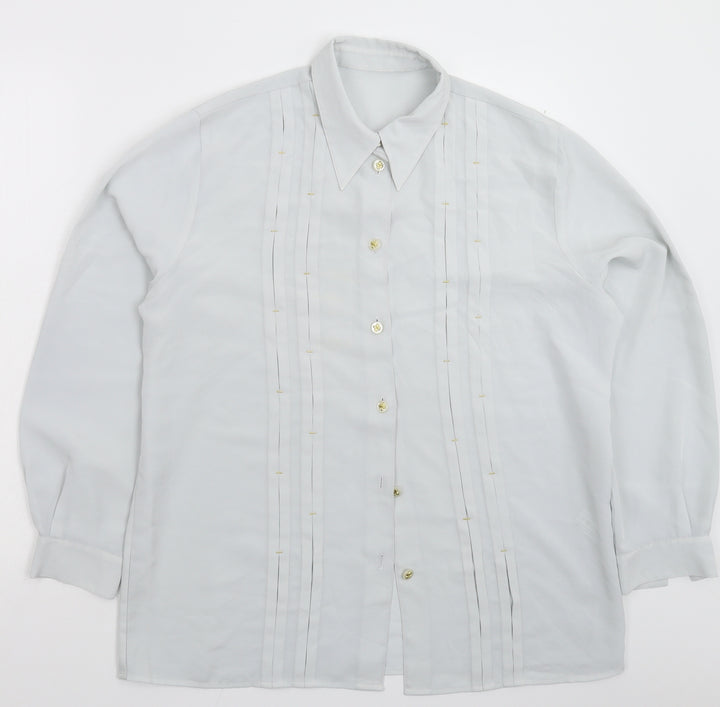 Preworn Womens Grey Basic Button-Up Size 2XL