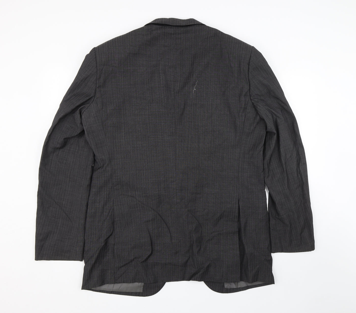 M&S Mens Black Striped  Jacket Suit Size 42