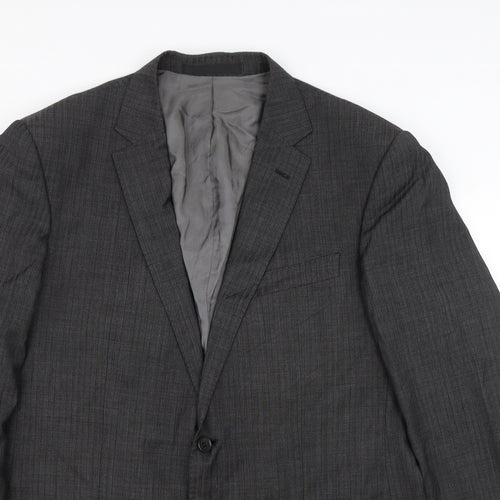 M&S Mens Black Striped  Jacket Suit Size 42