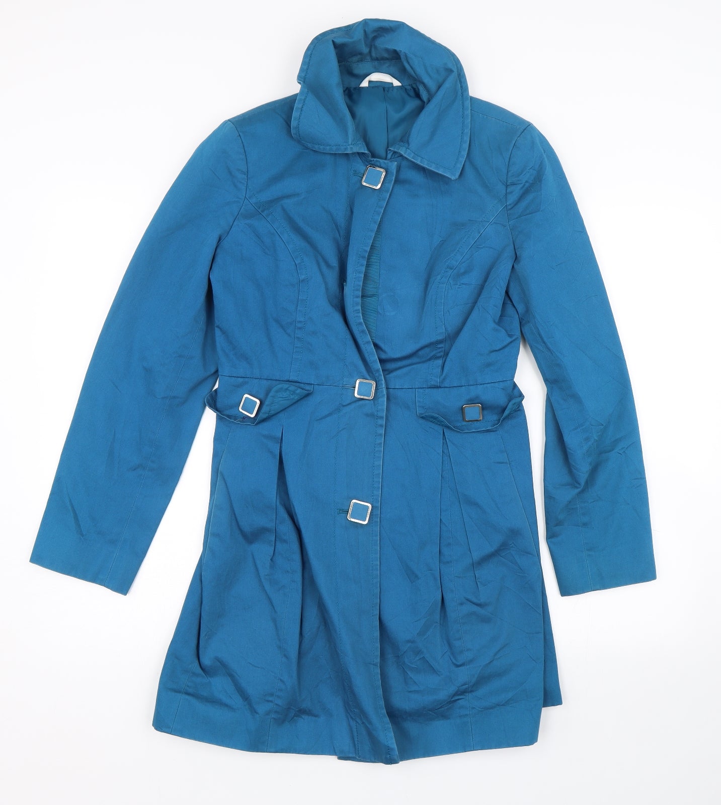 M&S Womens Blue   Trench Coat Coat Size 8