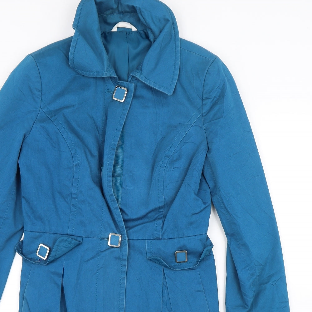 M&S Womens Blue   Trench Coat Coat Size 8