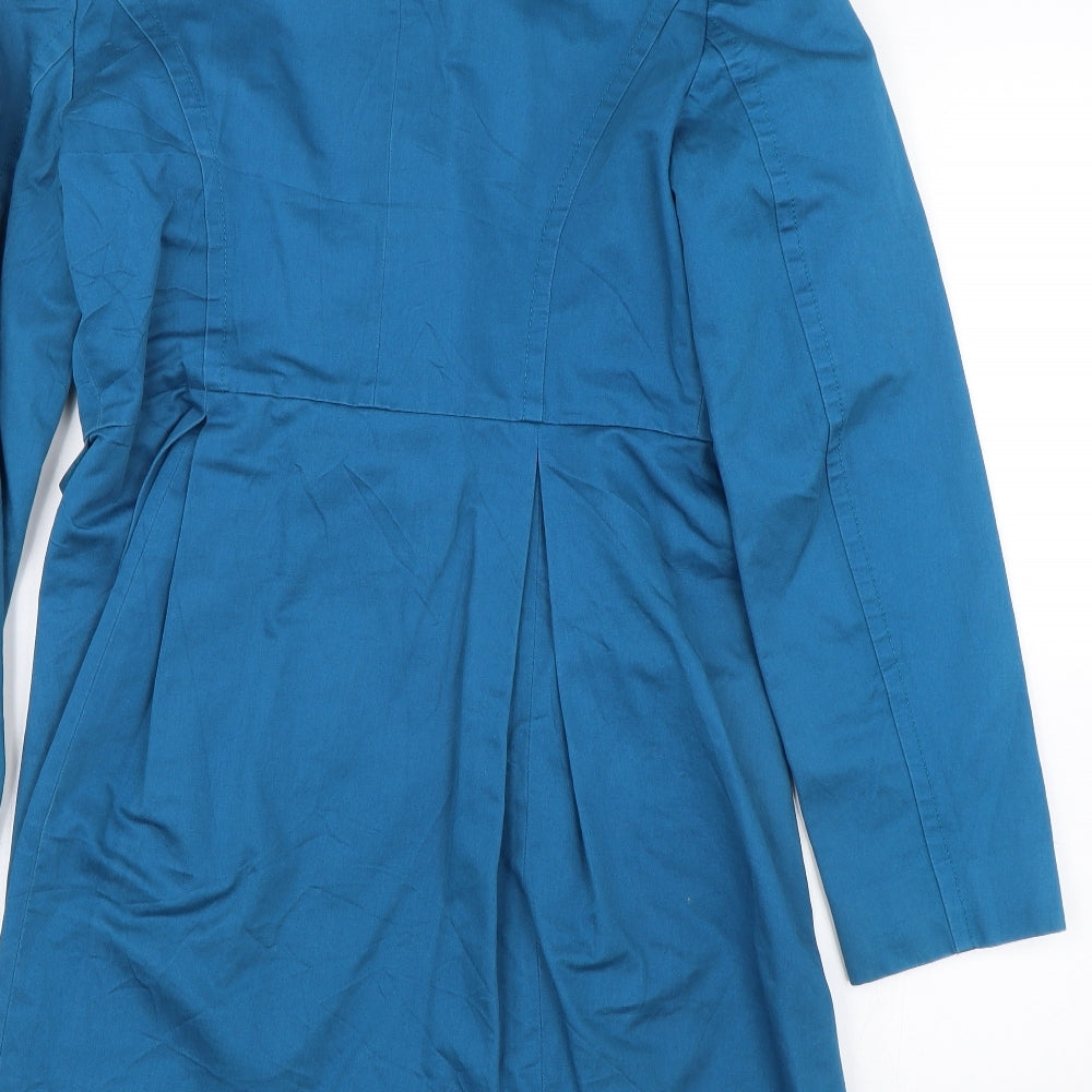 M&S Womens Blue   Trench Coat Coat Size 8