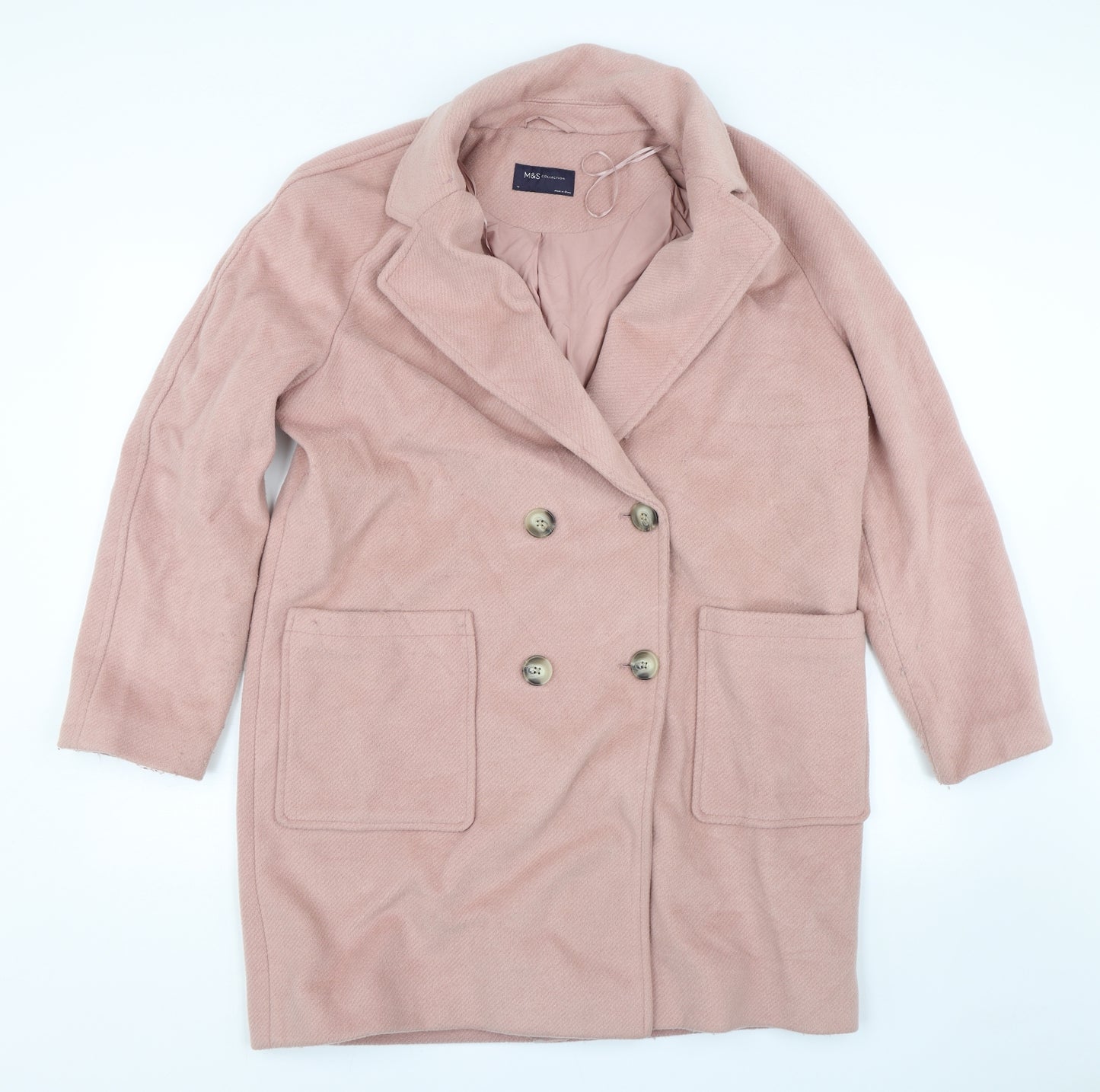 M&S Womens Pink   Trench Coat Coat Size 14