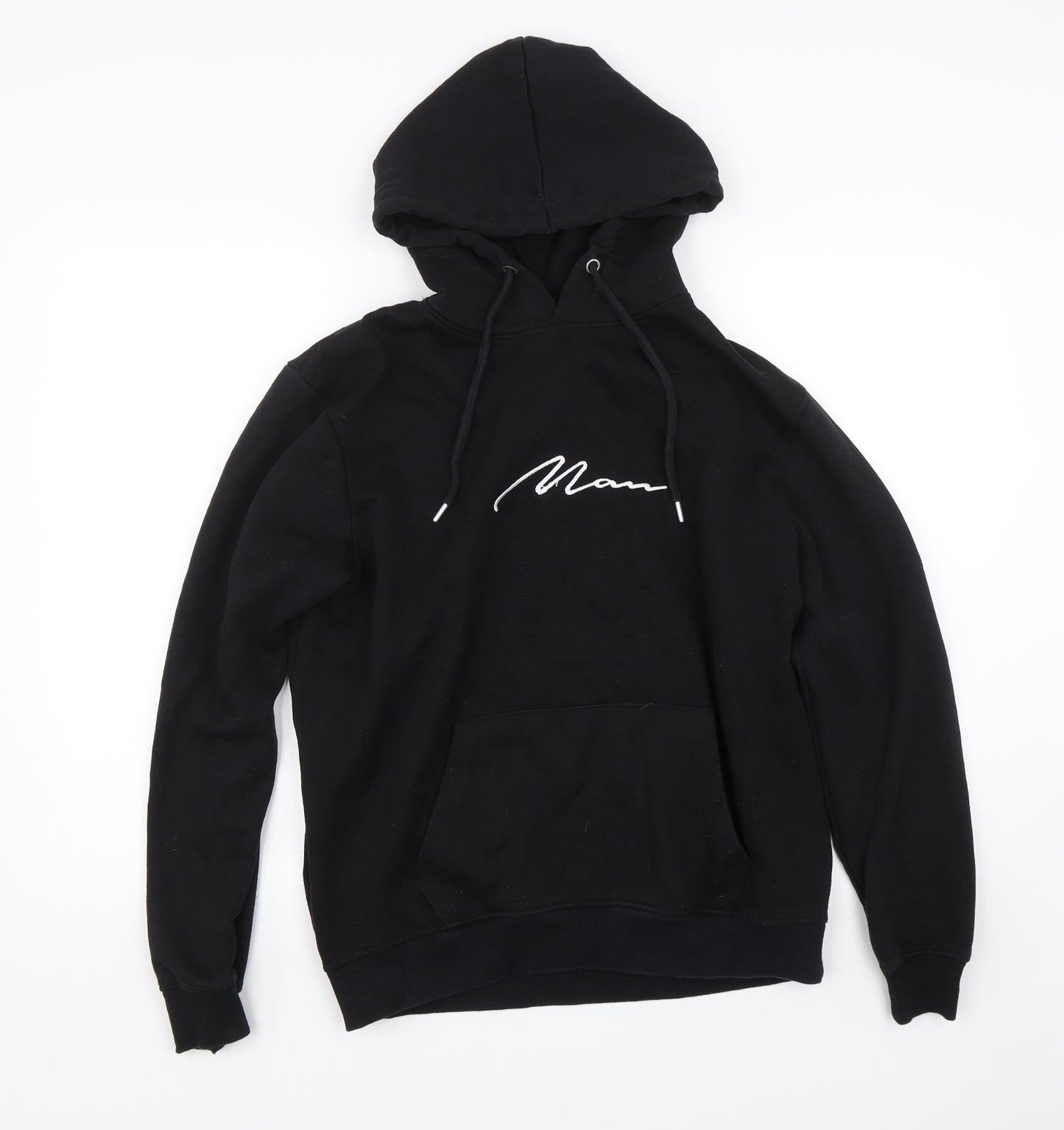 Boohoo man Mens Black   Pullover Hoodie Size S