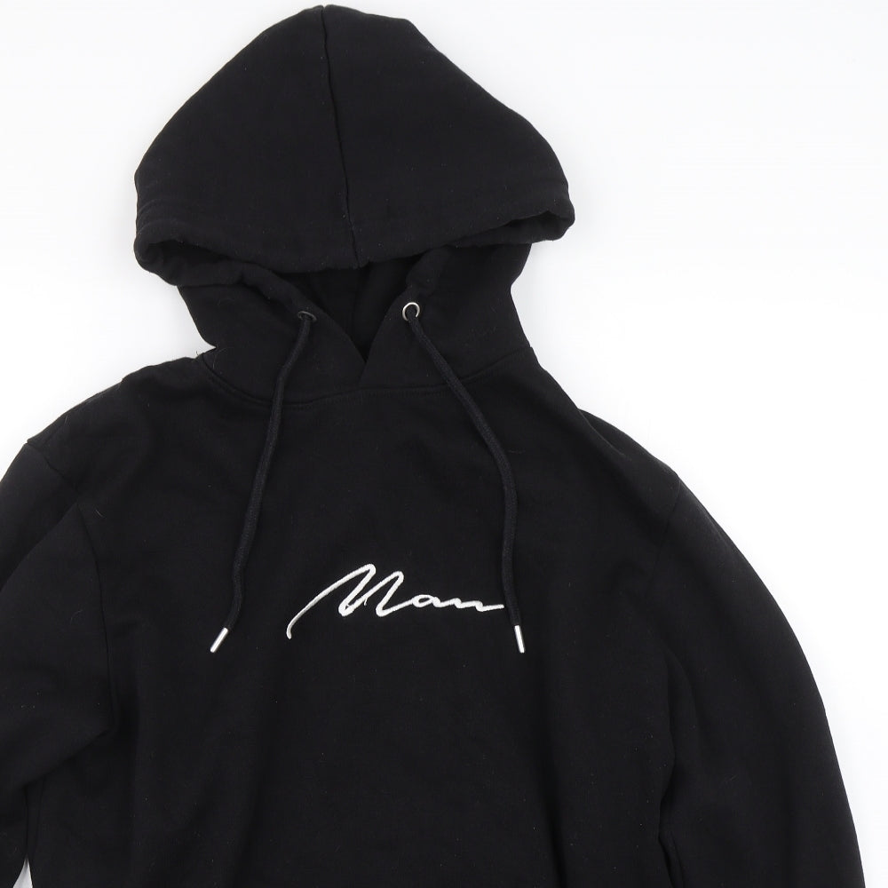 Boohoo man Mens Black   Pullover Hoodie Size S