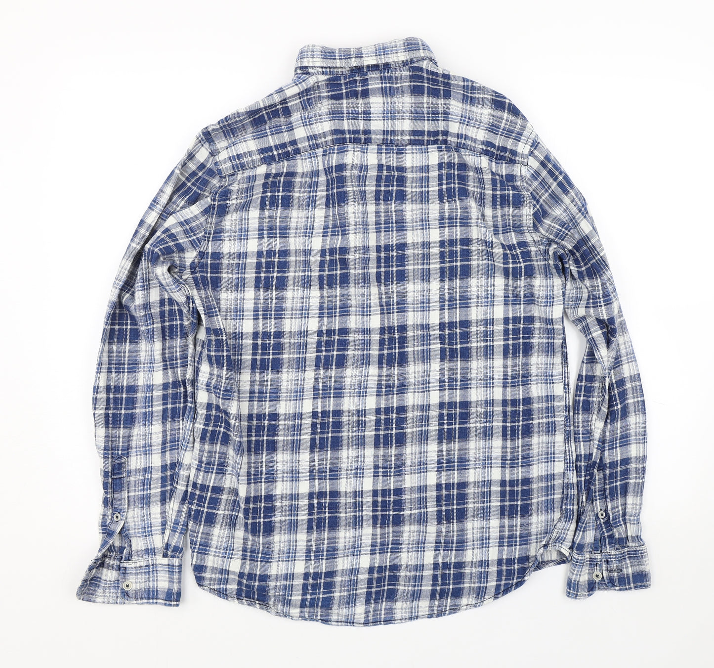 F&F Mens Blue Check   Button-Up Size M