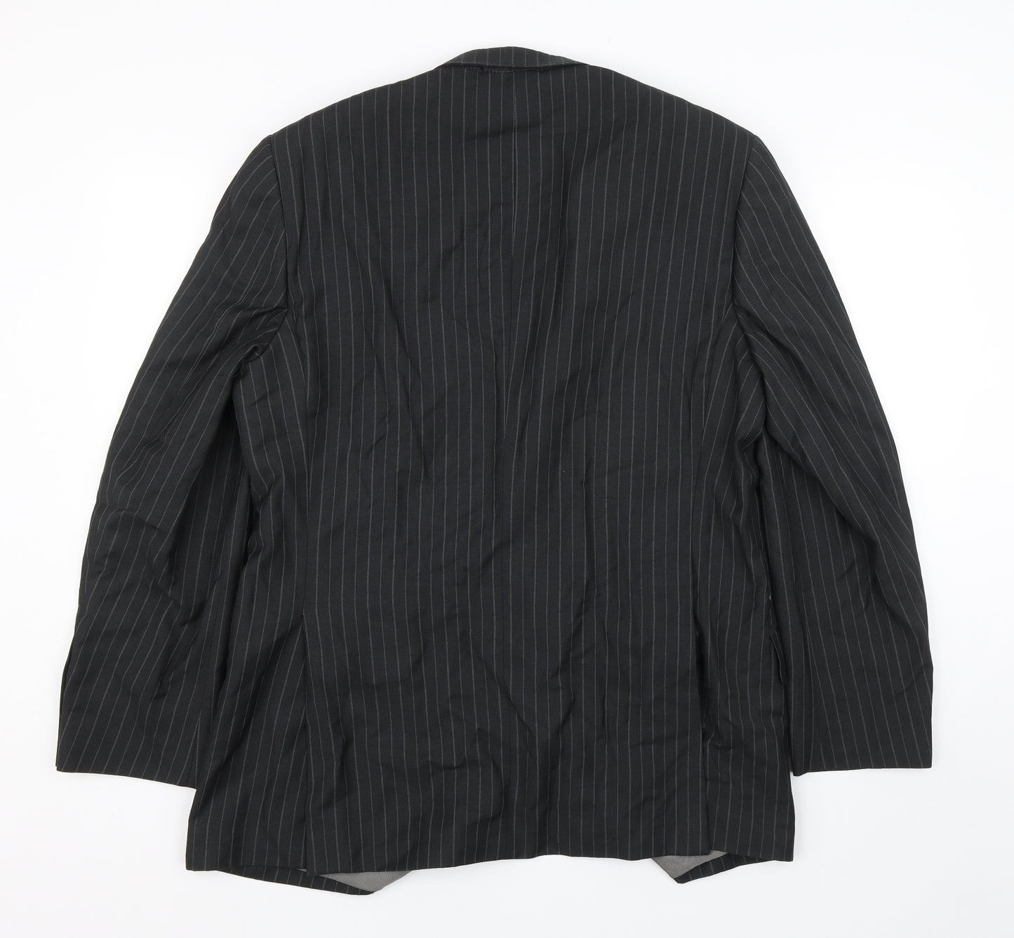 NEXT Mens Black Striped  Jacket Suit Size 42