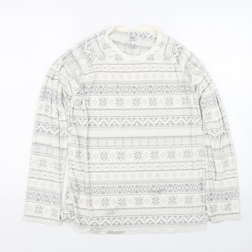 Primark Womens White Fair Isle  Top Pyjama Top Size XS