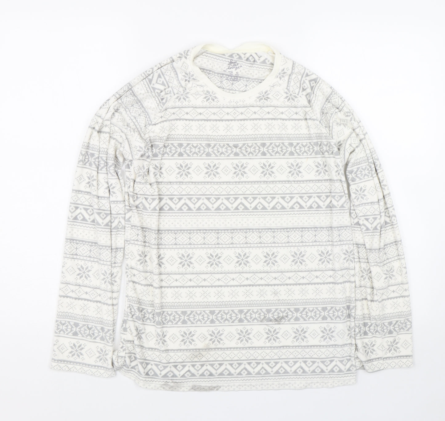 Primark Womens White Fair Isle  Top Pyjama Top Size XS
