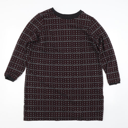 M&S Womens Red Herringbone  Jumper Dress  Size 18