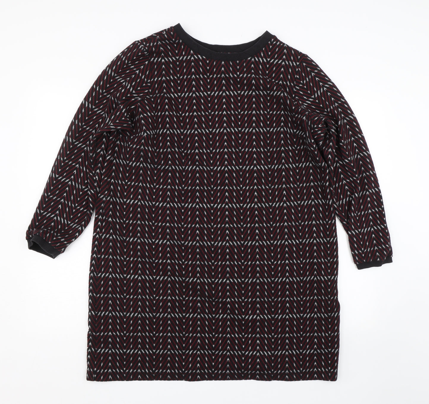 M&S Womens Red Herringbone  Jumper Dress  Size 18