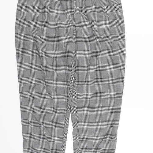 New look  Womens Black Houndstooth  Trousers  Size 10 L23.5 in