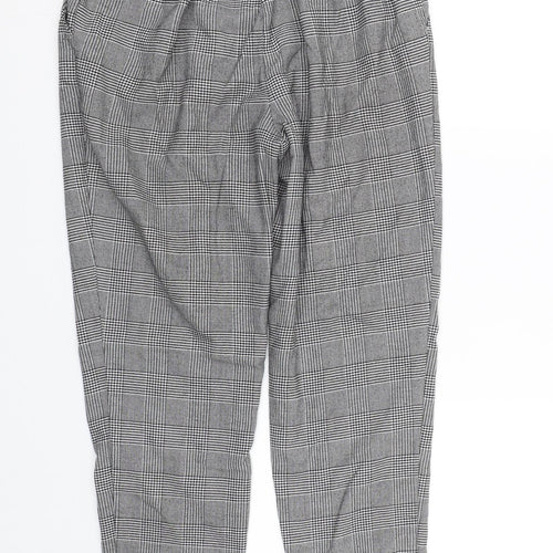 New look  Womens Black Houndstooth  Trousers  Size 10 L23.5 in