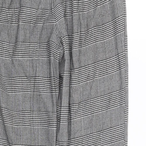 New look  Womens Black Houndstooth  Trousers  Size 10 L23.5 in