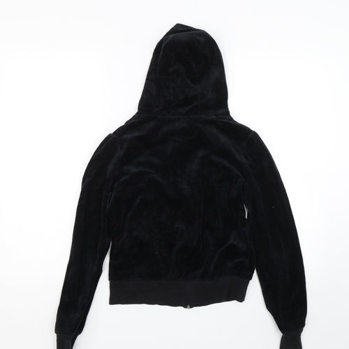 Primark Womens Black  Velour Full Zip Hoodie Size 12