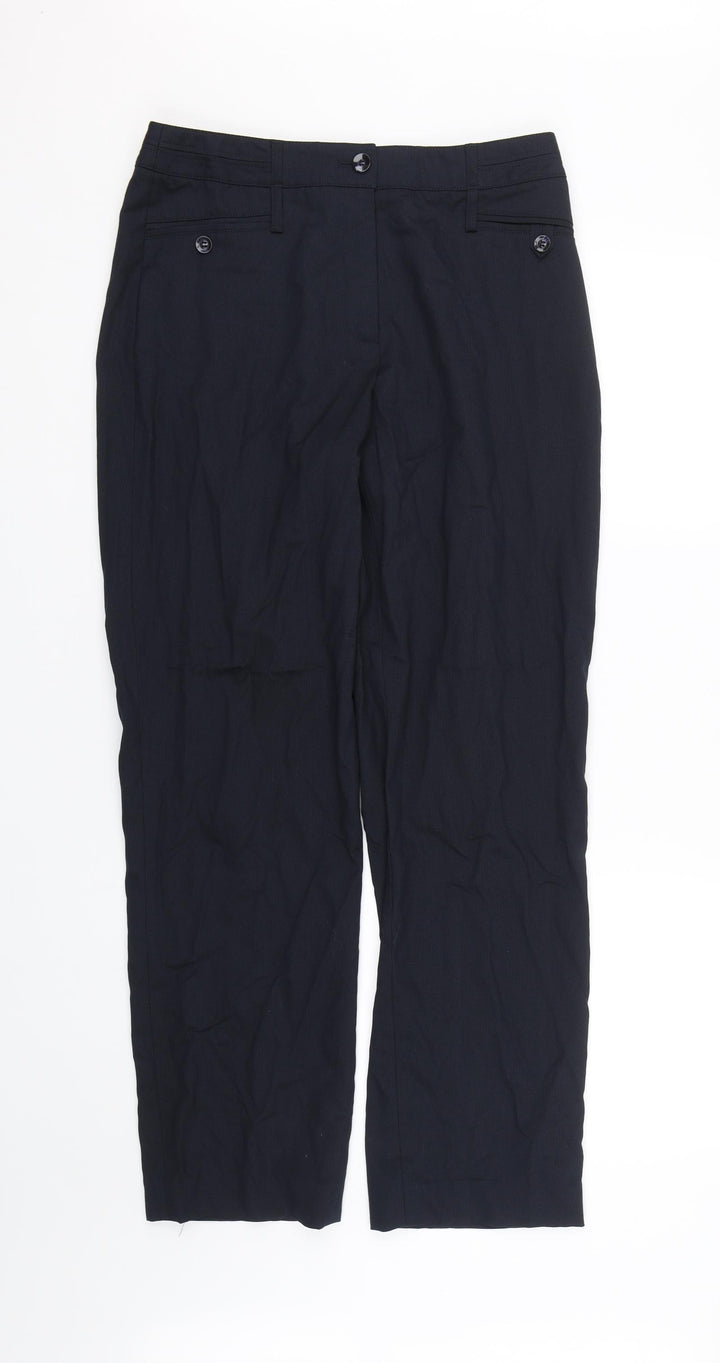 Gerry Weber Womens Blue Striped Trousers Size 12 L28 in
