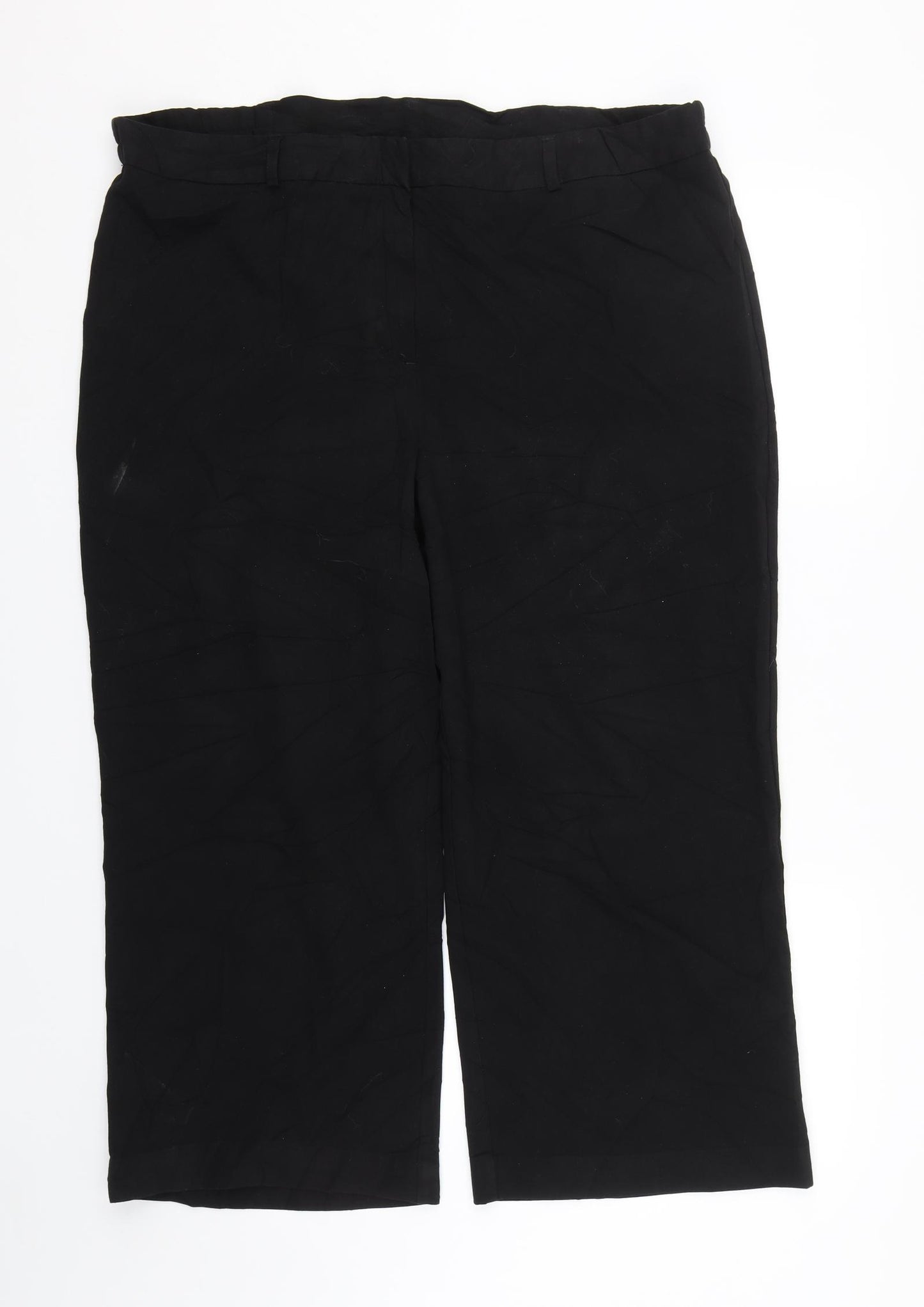 Simplybe Womens Black   Cropped Trousers Size 20 L22.5 in