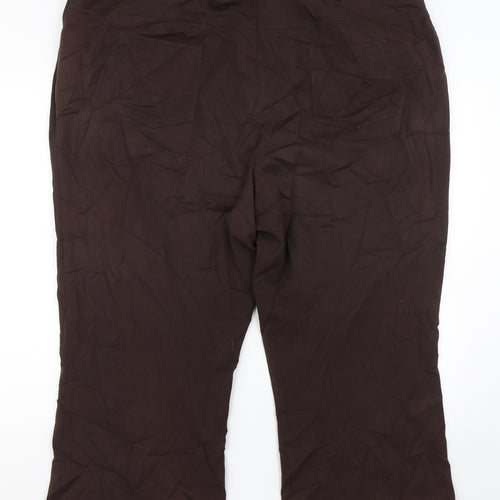 M&Co Womens Brown   Cropped Trousers Size 24 L21 in