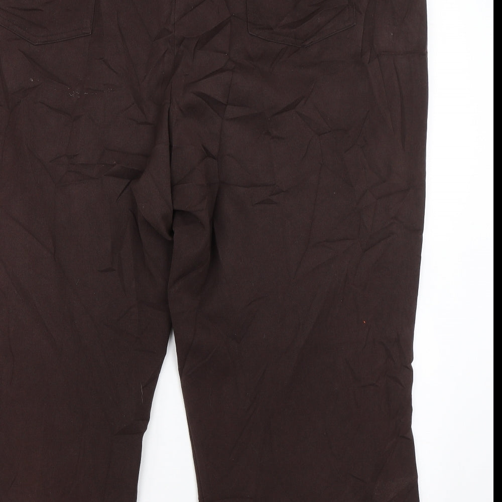 M&Co Womens Brown   Cropped Trousers Size 24 L21 in