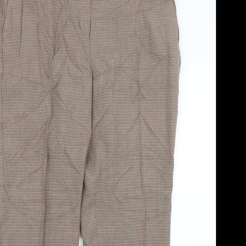 M&S Womens Brown Houndstooth  Trousers  Size 18 L27 in