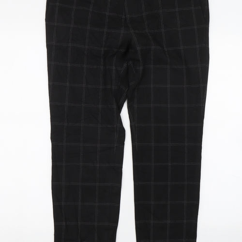 H&M Womens Black Check  Trousers  Size 32 L28 in