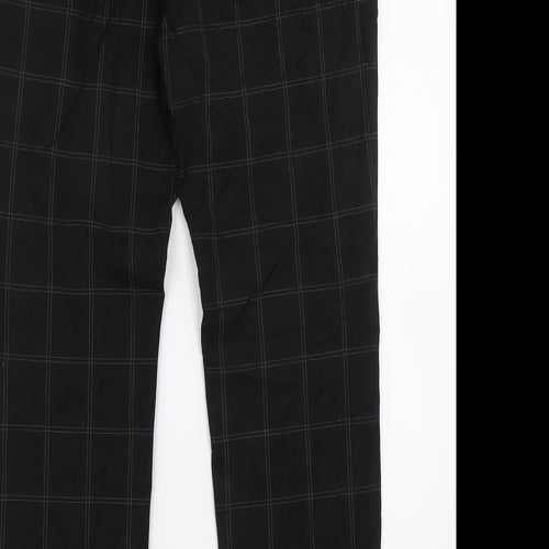H&M Womens Black Check  Trousers  Size 32 L28 in