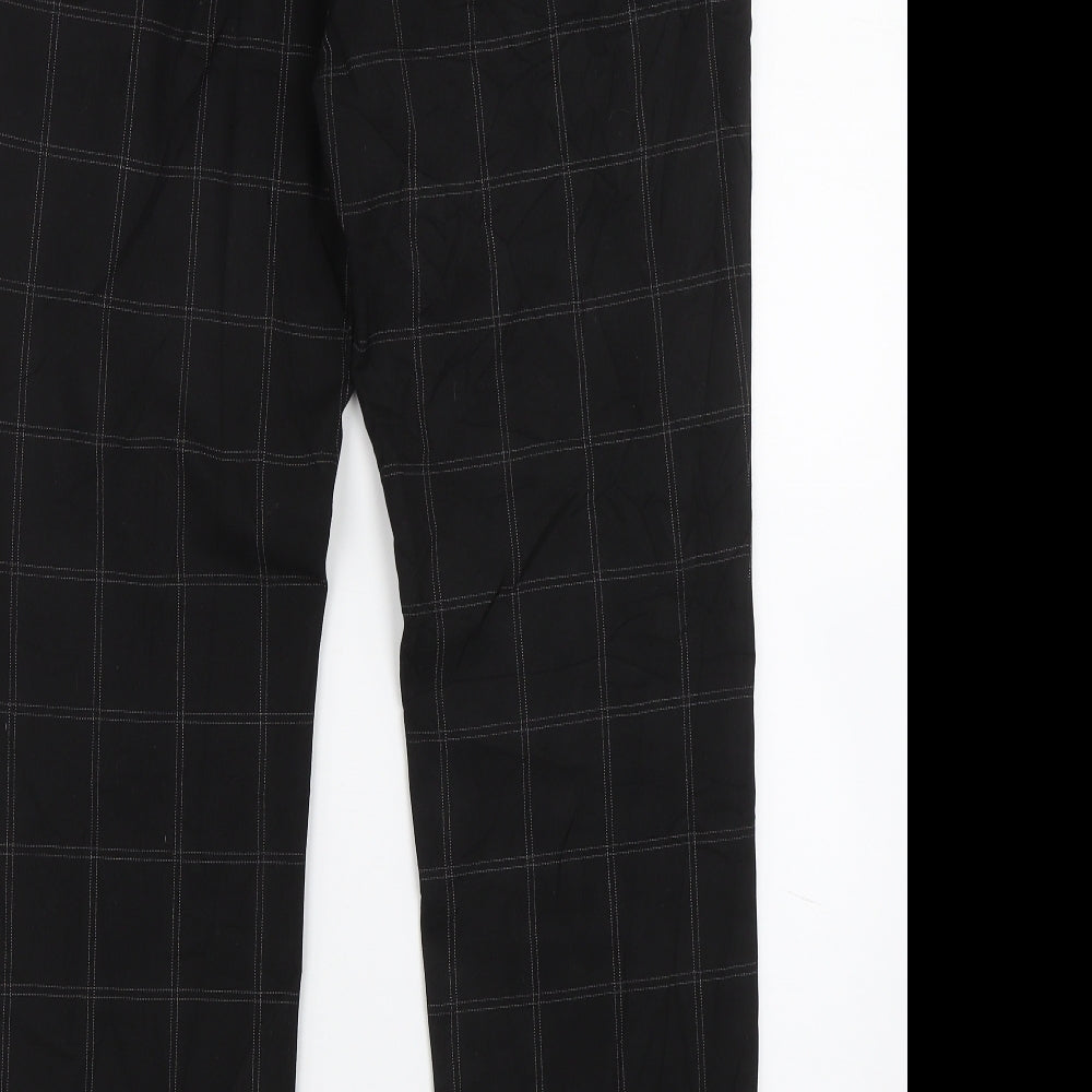 H&M Womens Black Check  Trousers  Size 32 L28 in
