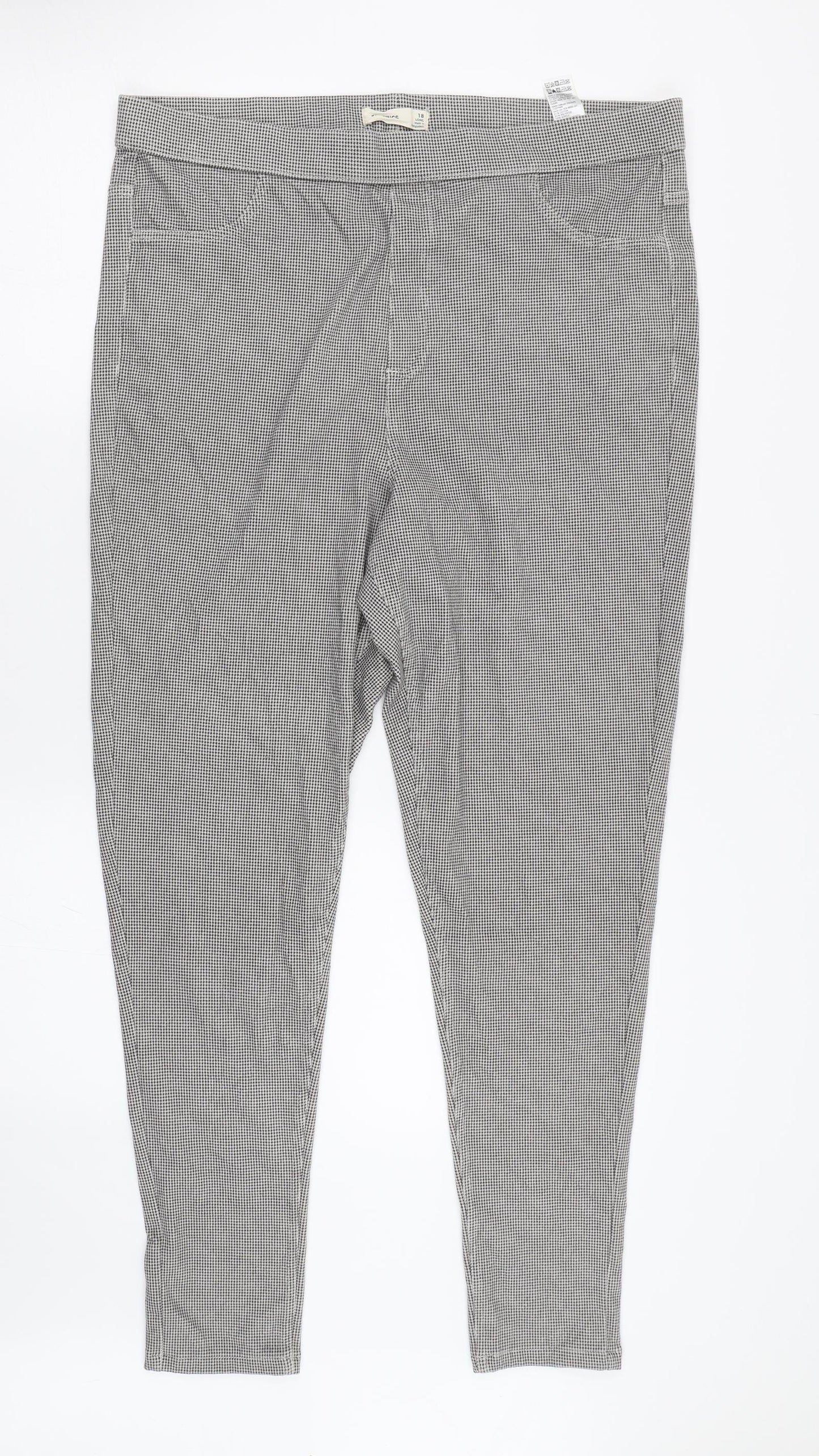 M&S Womens White Houndstooth  Capri Leggings Size 18 L27 in