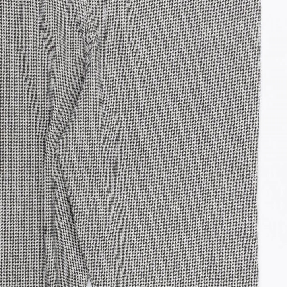 M&S Womens White Houndstooth  Capri Leggings Size 18 L27 in