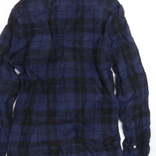 ASOS Mens Blue Check   Button-Up Size M