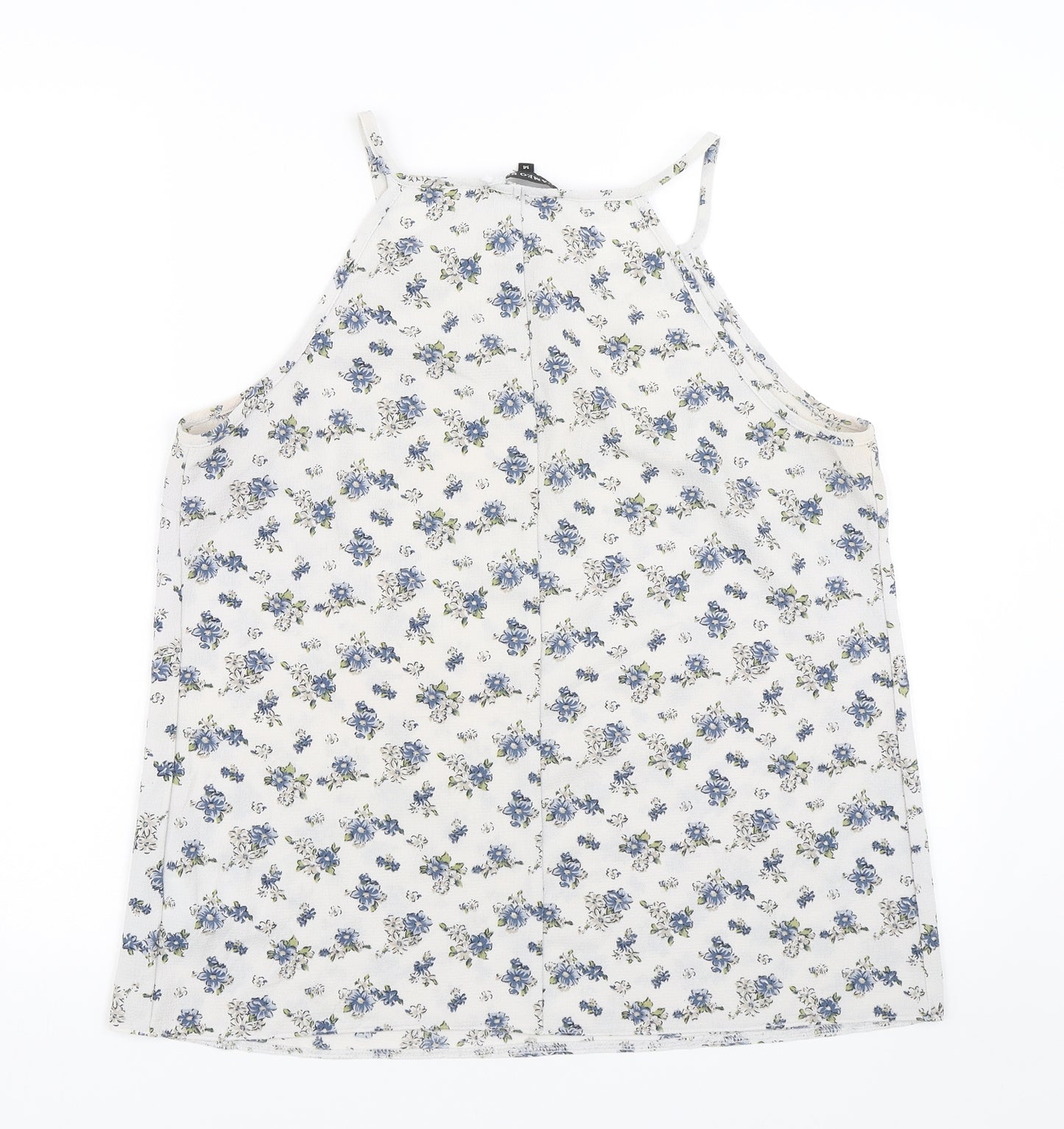 Cameo rose Womens White Floral  Basic Tank Size 14