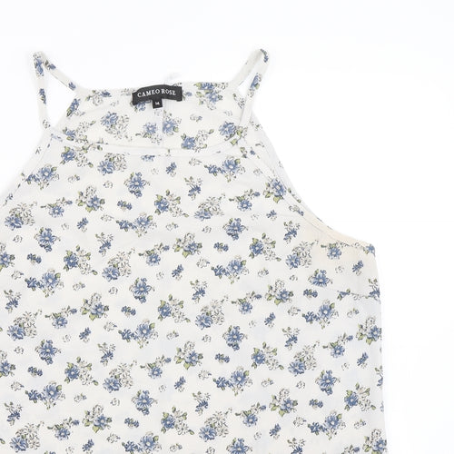 Cameo rose Womens White Floral  Basic Tank Size 14