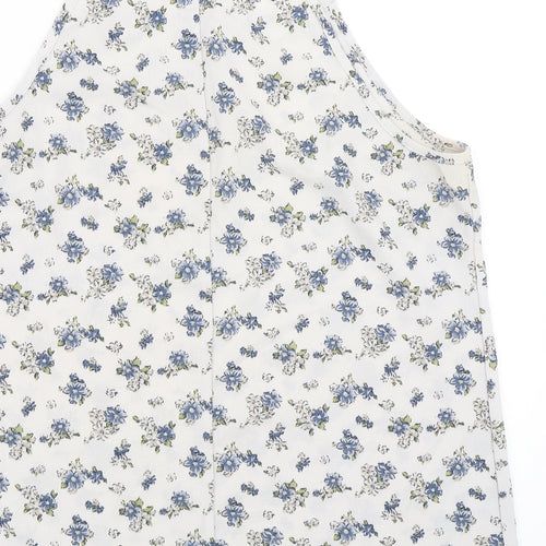 Cameo rose Womens White Floral  Basic Tank Size 14