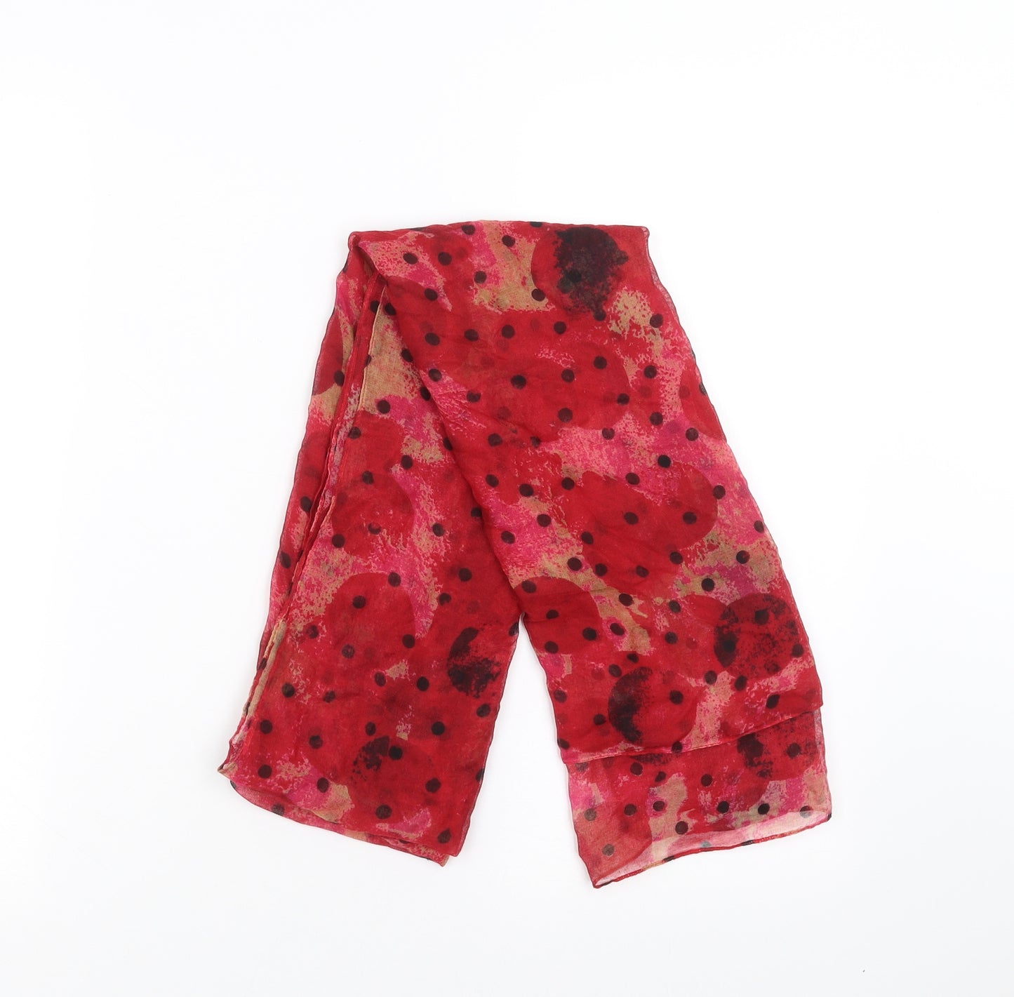 Preworn Womens Red Geometric   Scarf