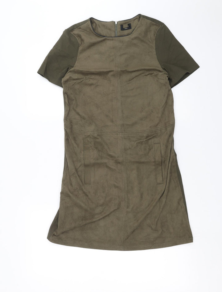 Preworn Womens Green T-Shirt Dress Size 8
