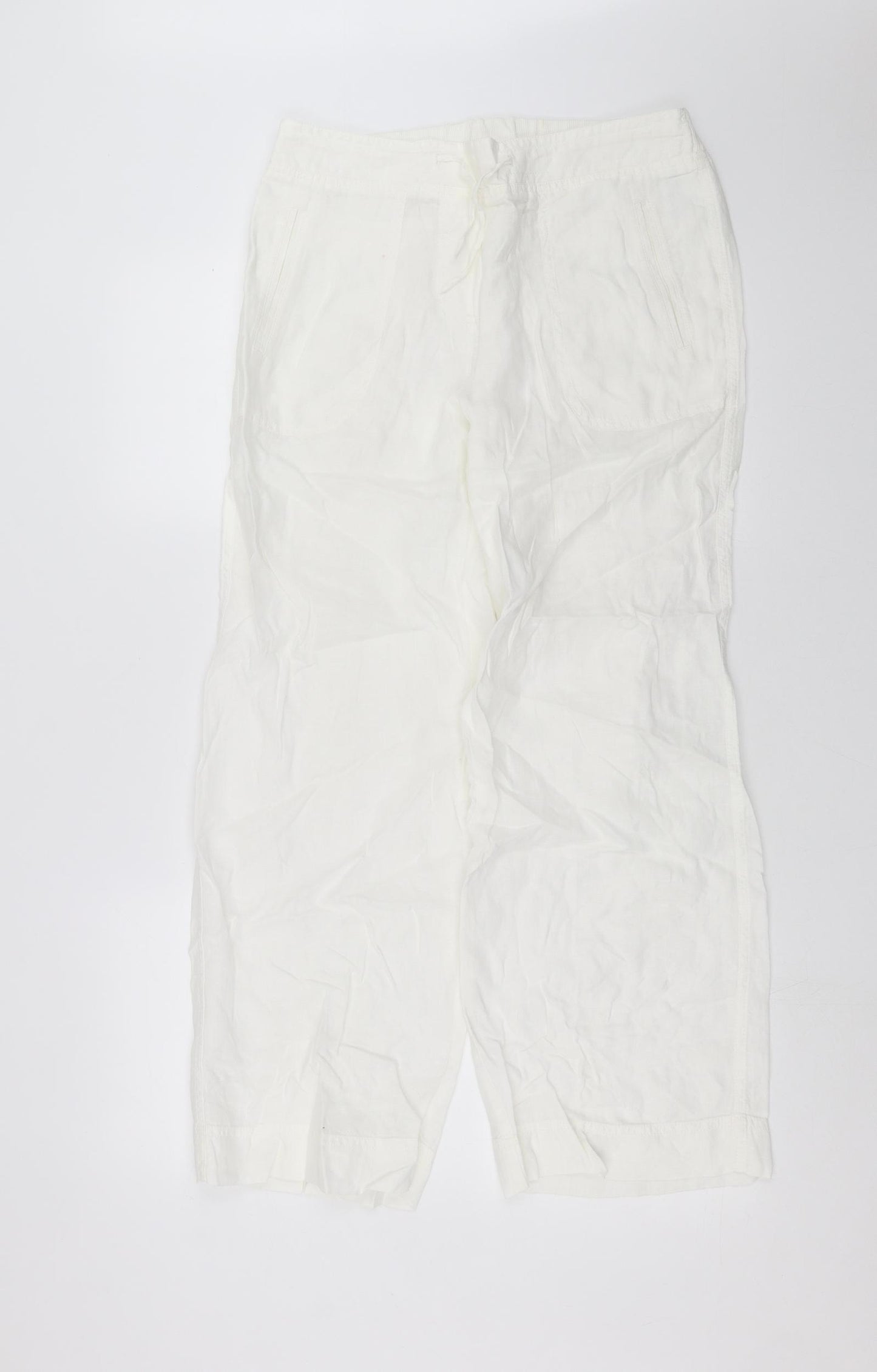 Marks and Spencer Womens White   Trousers  Size 12 L29 in