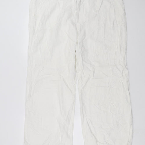Marks and Spencer Womens White   Trousers  Size 18 L26 in
