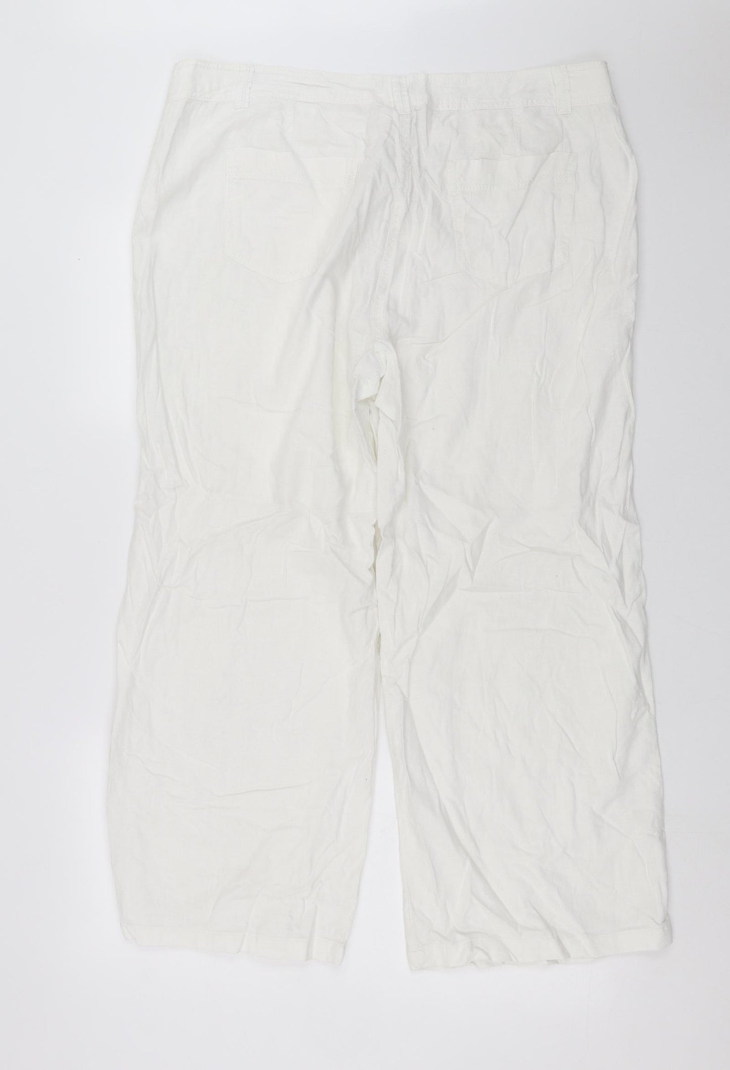 Marks and Spencer Womens White   Trousers  Size 18 L26 in