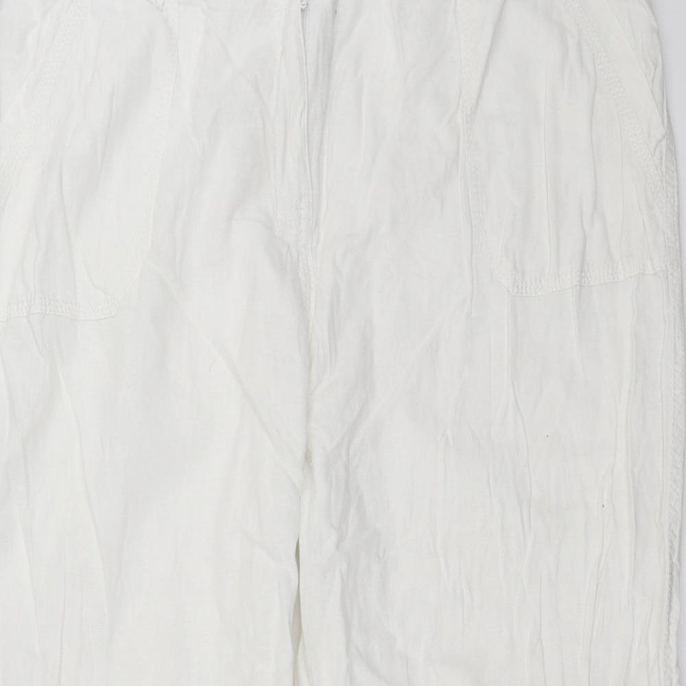 Marks and Spencer Womens White   Trousers  Size 18 L26 in