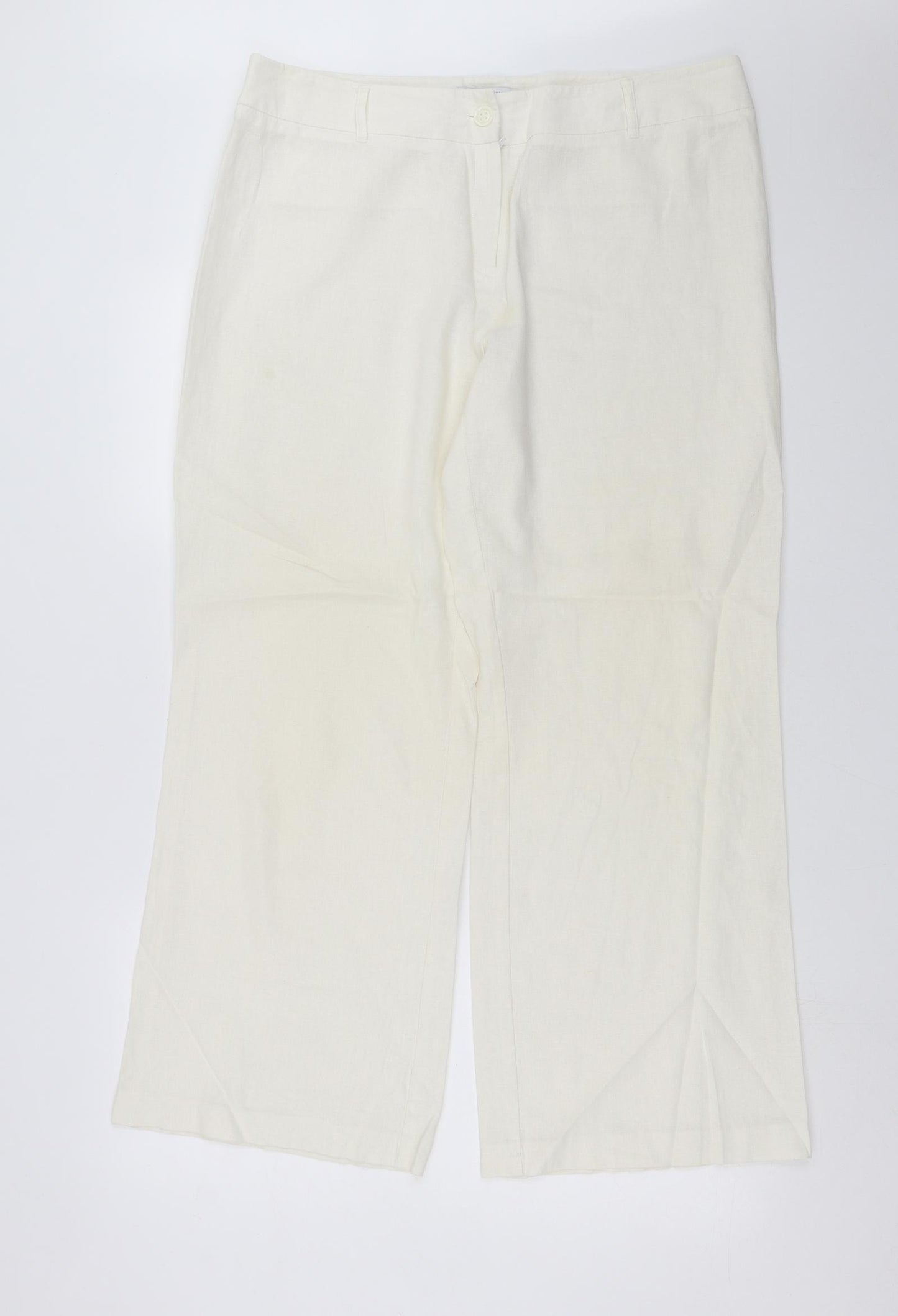 Debenhams Womens White   Trousers  Size 16 L28 in