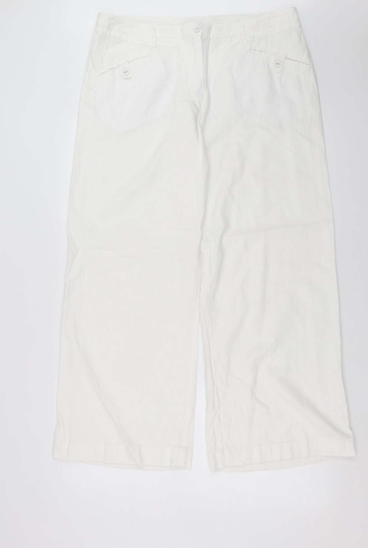 NEXT Womens White   Trousers  Size 16 L29 in