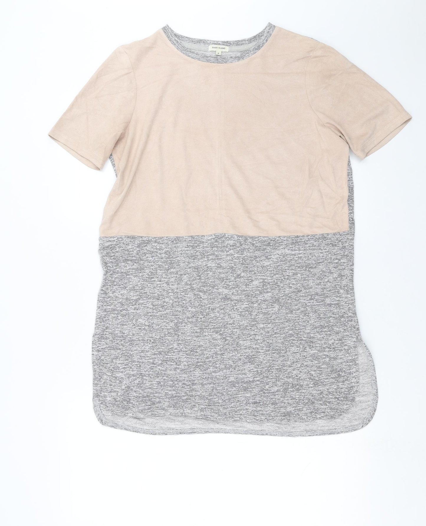 River Island Womens Grey   Basic T-Shirt Size 8
