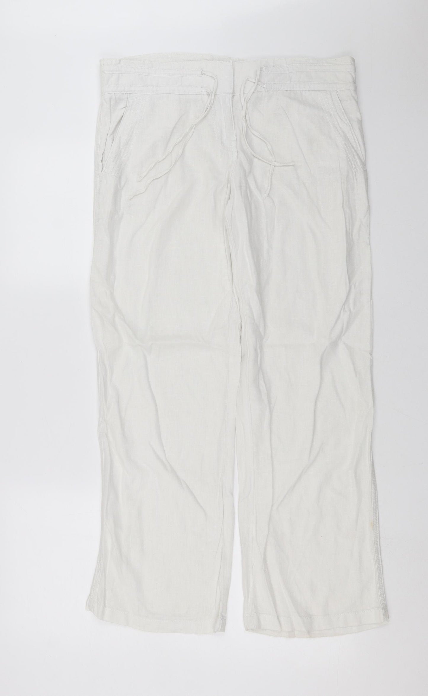 NEXT Womens White   Trousers  Size 12 L28 in