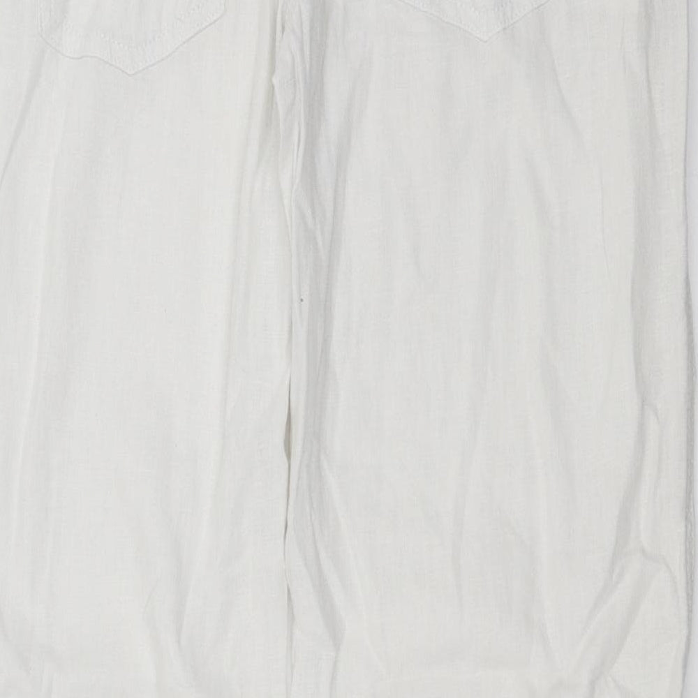 NEXT Womens White   Trousers  Size 12 L28 in