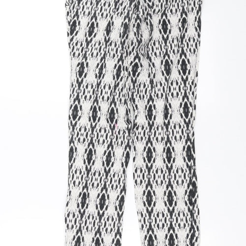 H&M Womens White Geometric Denim Jegging Jeans Size 10 L29 in