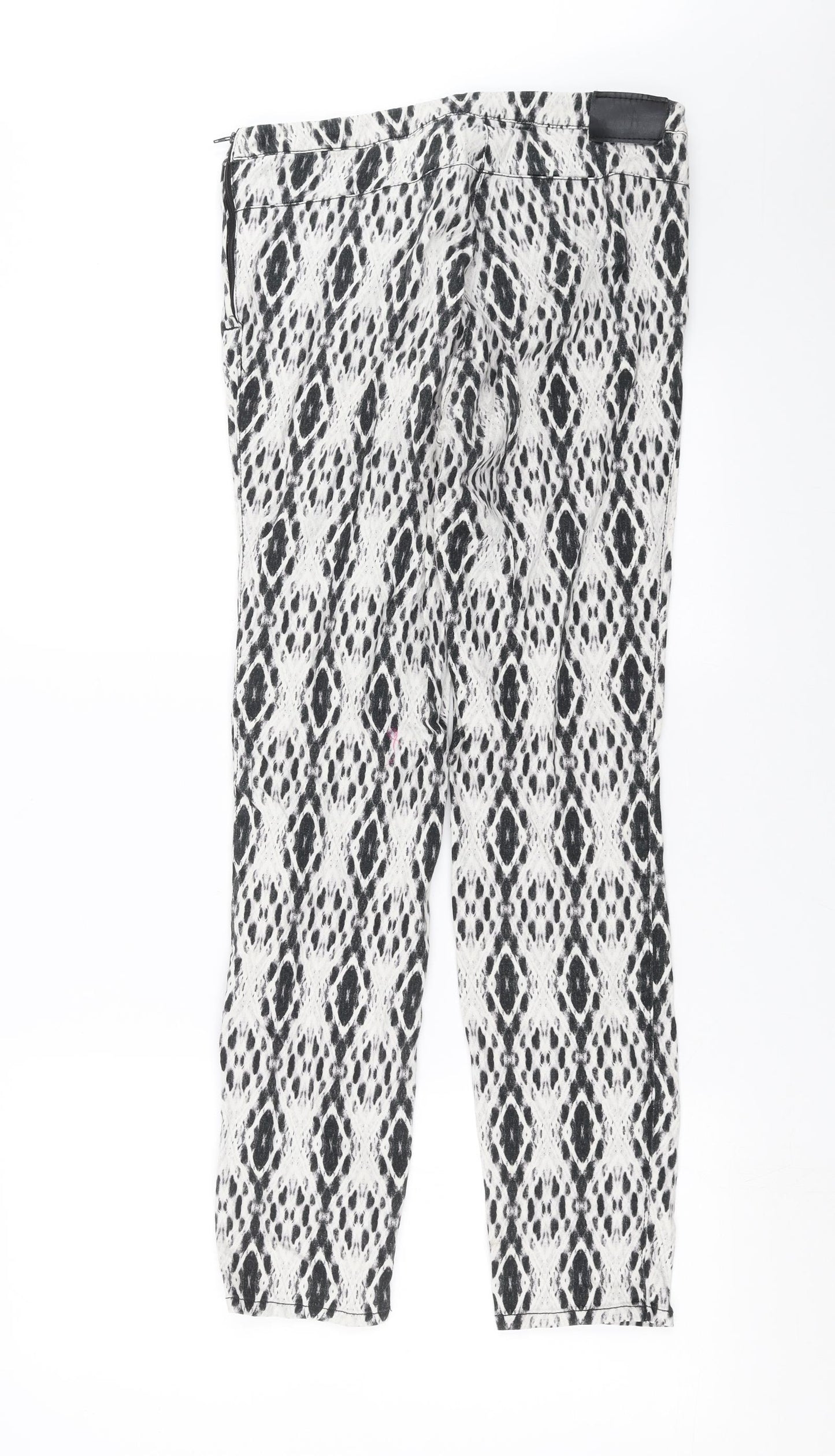 H&M Womens White Geometric Denim Jegging Jeans Size 10 L29 in
