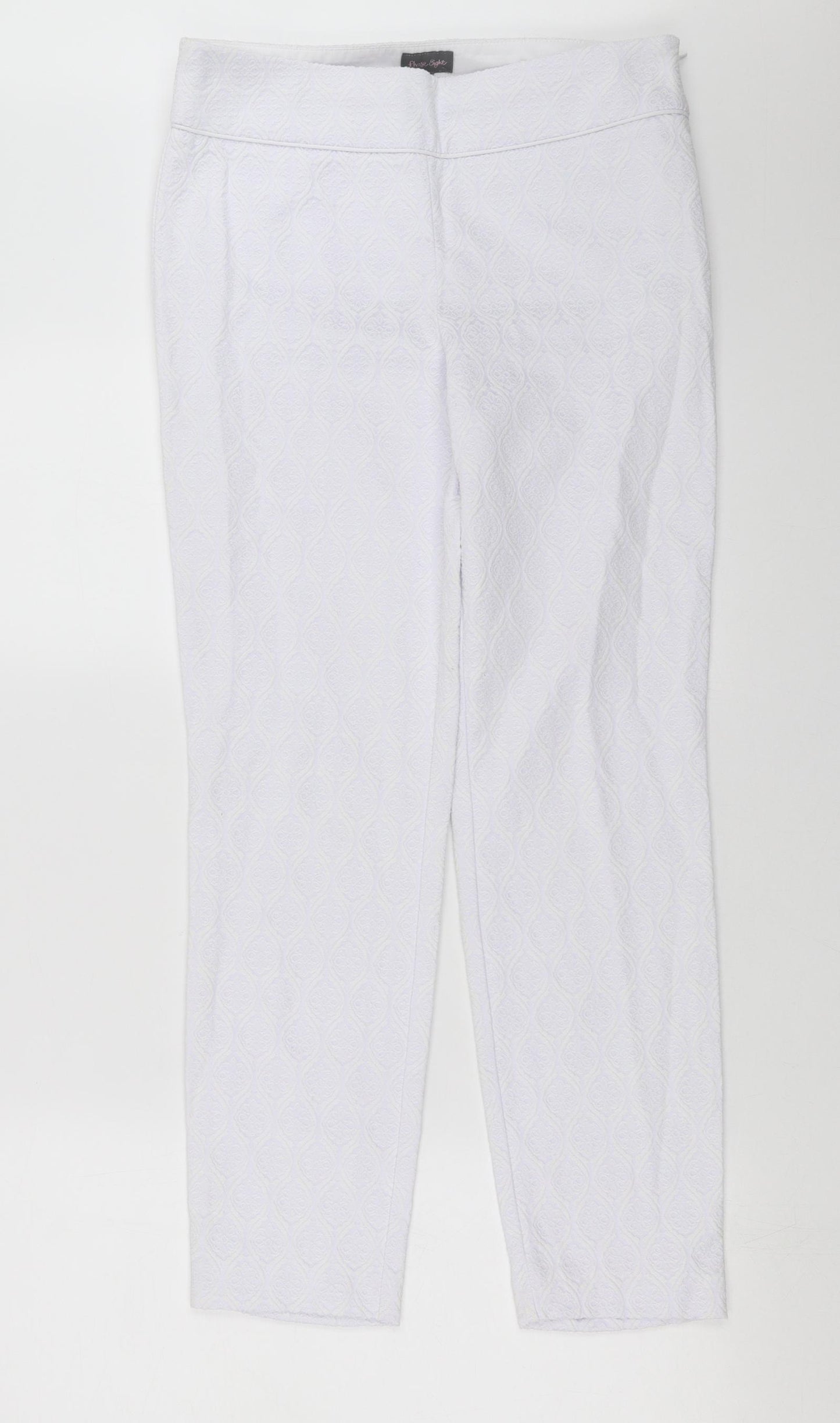 Phase Eight Womens Purple Geometric  Trousers  Size 12 L27 in